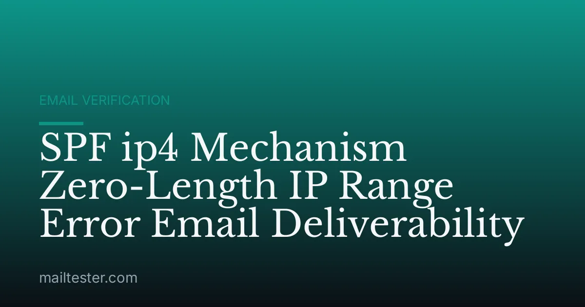 SPF ip4 Mechanism Zero-Length IP Range Error Email Deliverability