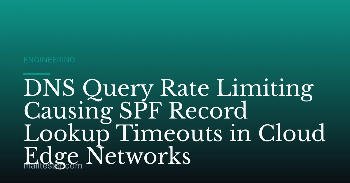 DNS Query Rate Limiting Causing SPF Record Lookup Timeouts in Cloud Edge Networks