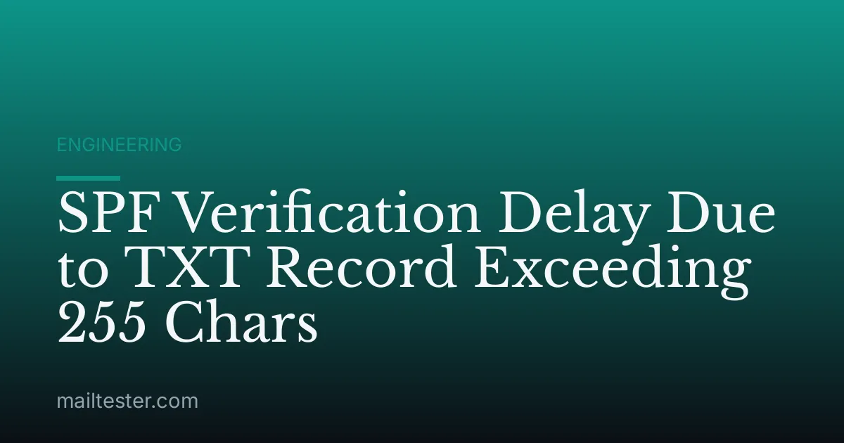 SPF Verification Delay Due to TXT Record Exceeding 255 Chars