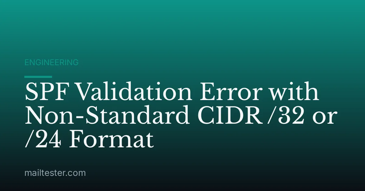 SPF Validation Error with Non-Standard CIDR /32 or /24 Format