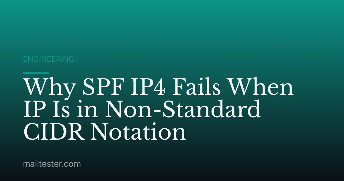Why SPF IP4 Fails When IP Is in Non-Standard CIDR Notation