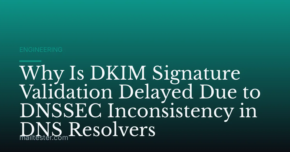 Why Is DKIM Signature Validation Delayed Due to DNSSEC Inconsistency in DNS Resolvers