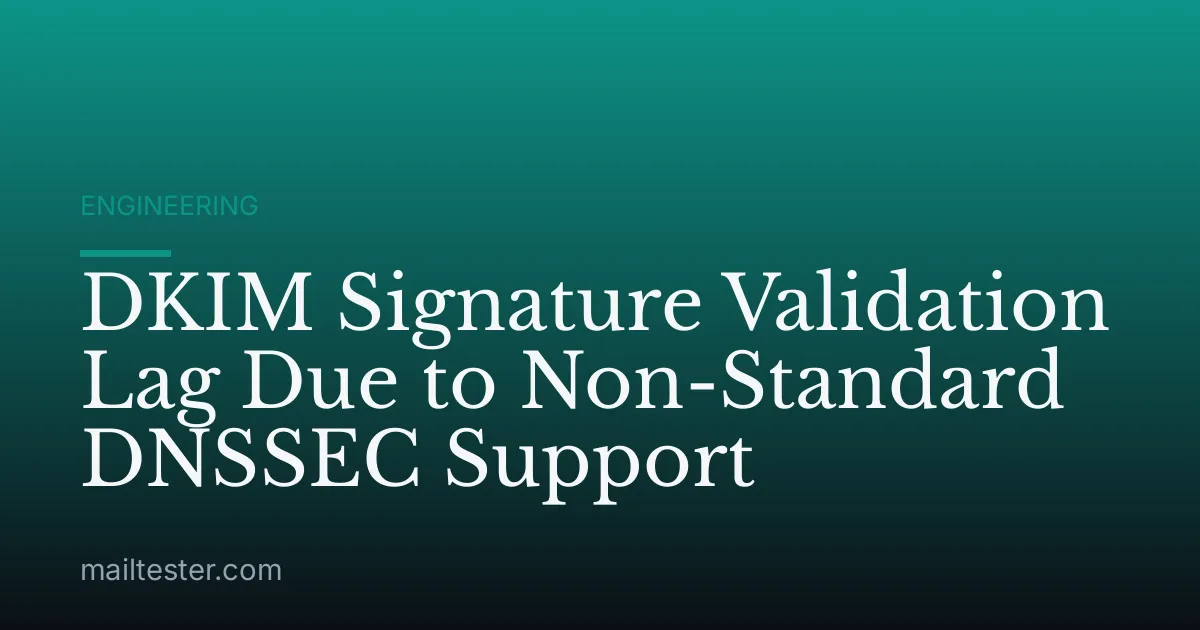 DKIM Signature Validation Lag Due to Non-Standard DNSSEC Support