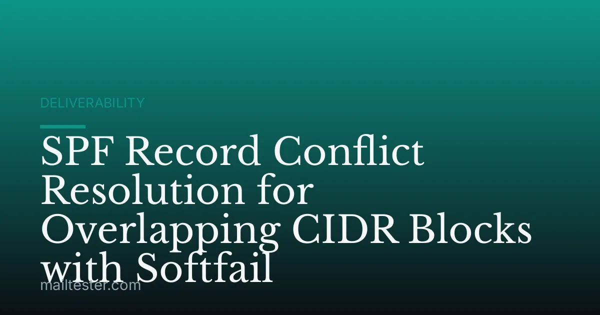 SPF Record Conflict Resolution for Overlapping CIDR Blocks with Softfail