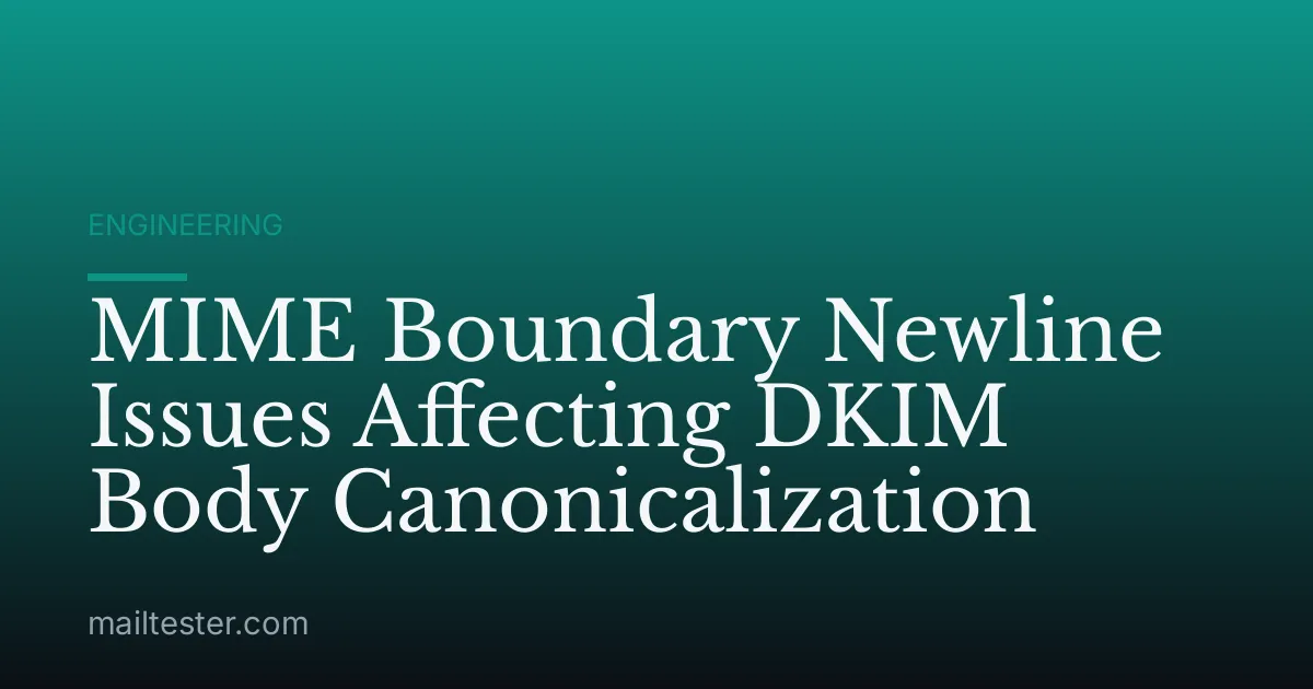 MIME Boundary Newline Issues Affecting DKIM Body Canonicalization