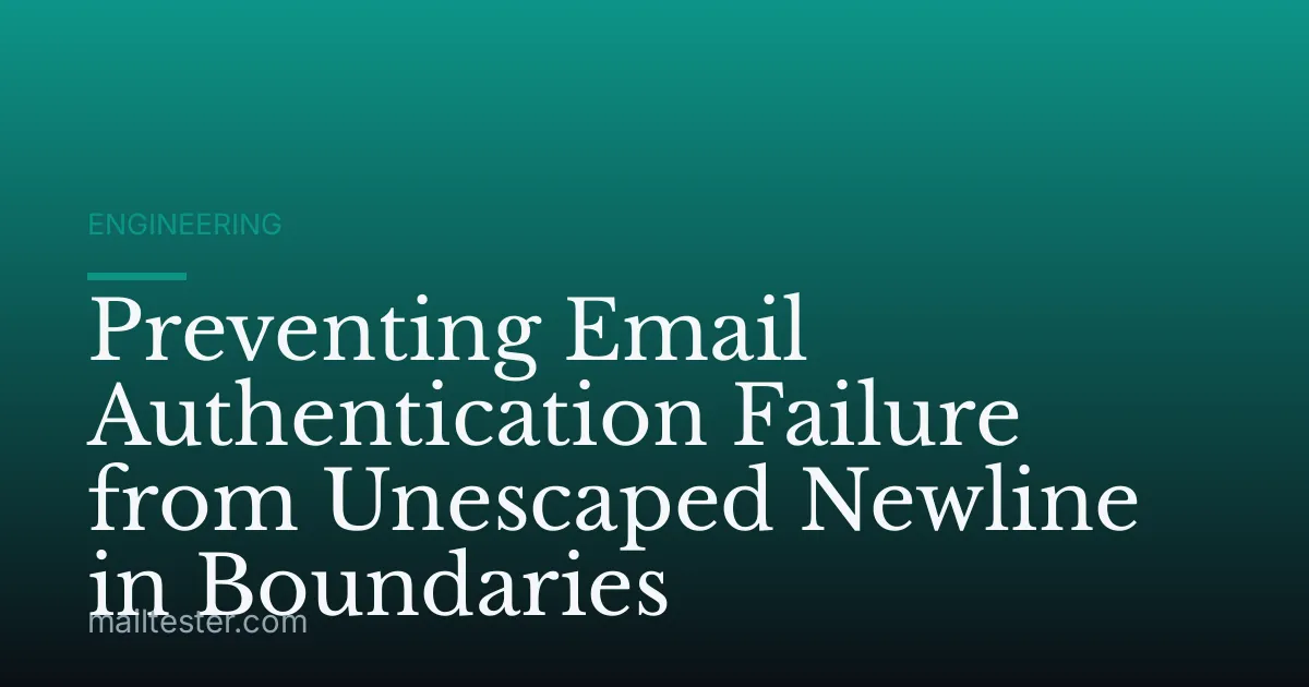 Preventing Email Authentication Failure from Unescaped Newline in Boundaries