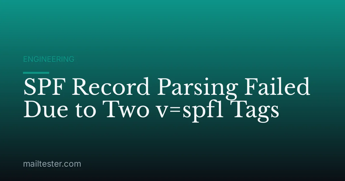 SPF Record Parsing Failed Due to Two v=spf1 Tags