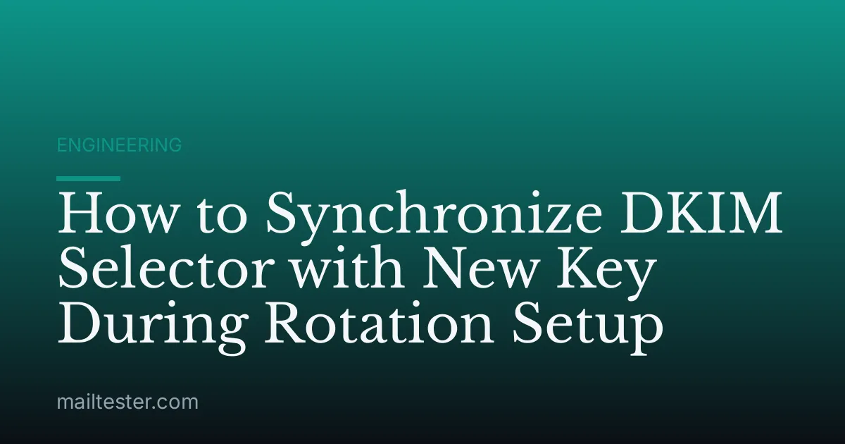 How to Synchronize DKIM Selector with New Key During Rotation Setup