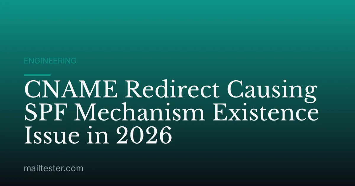 CNAME Redirect Causing SPF Mechanism Existence Issue in 2026