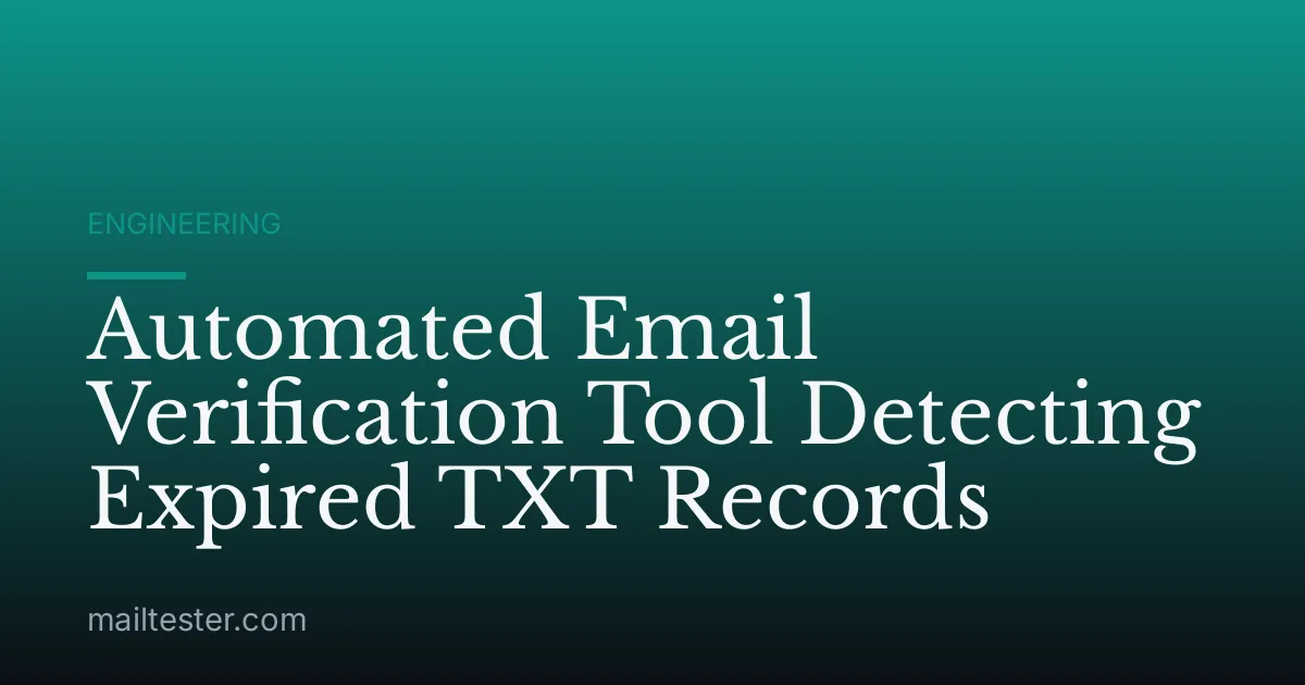 Automated Email Verification Tool Detecting Expired TXT Records