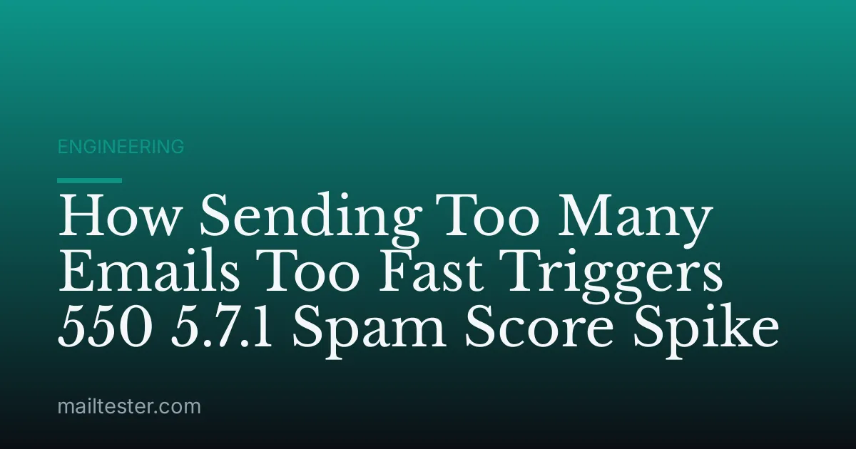 How Sending Too Many Emails Too Fast Triggers 550 5.7.1 Spam Score Spike