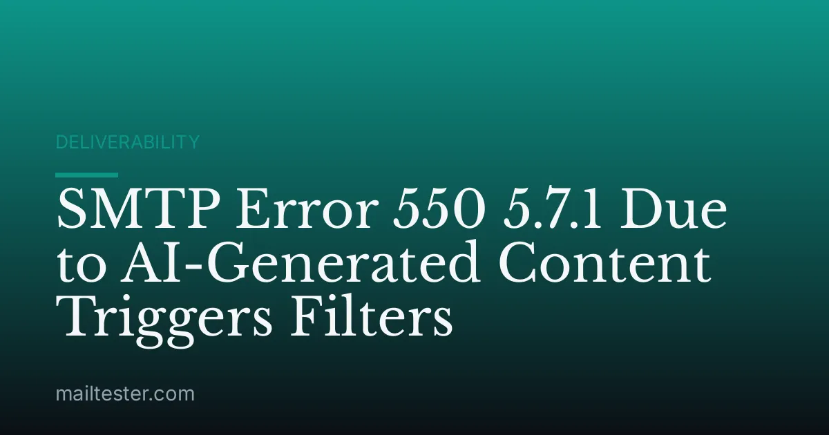 SMTP Error 550 5.7.1 Due to AI-Generated Content Triggers Filters