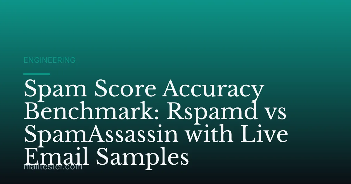 Spam Score Accuracy Benchmark: Rspamd vs SpamAssassin with Live Email Samples