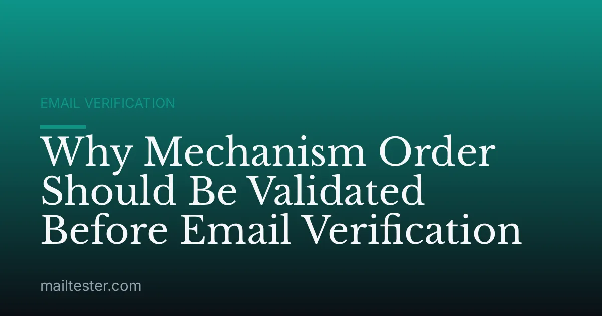 Why Mechanism Order Should Be Validated Before Email Verification