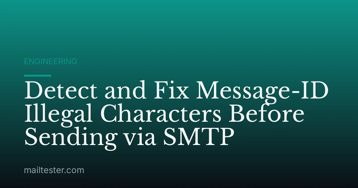Detect and Fix Message-ID Illegal Characters Before Sending via SMTP