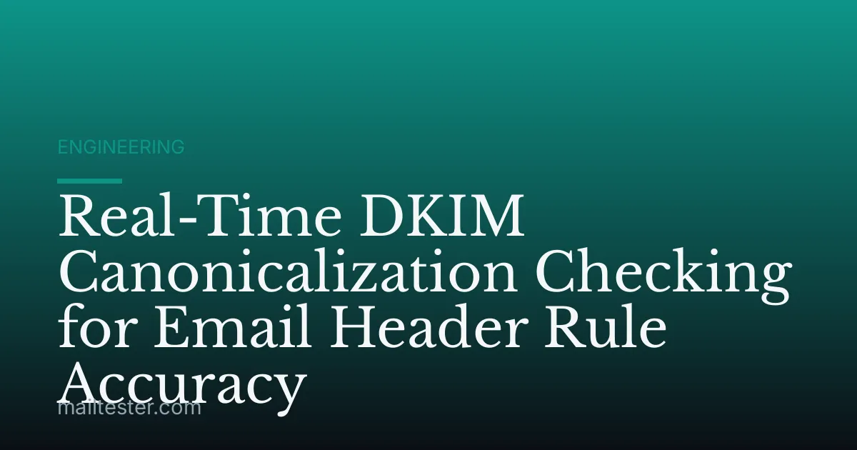Real-Time DKIM Canonicalization Checking for Email Header Rule Accuracy