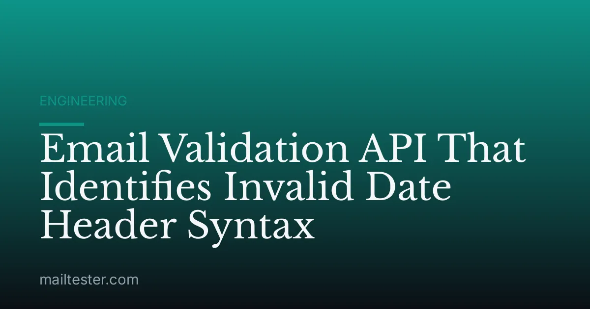 Email Validation API That Identifies Invalid Date Header Syntax