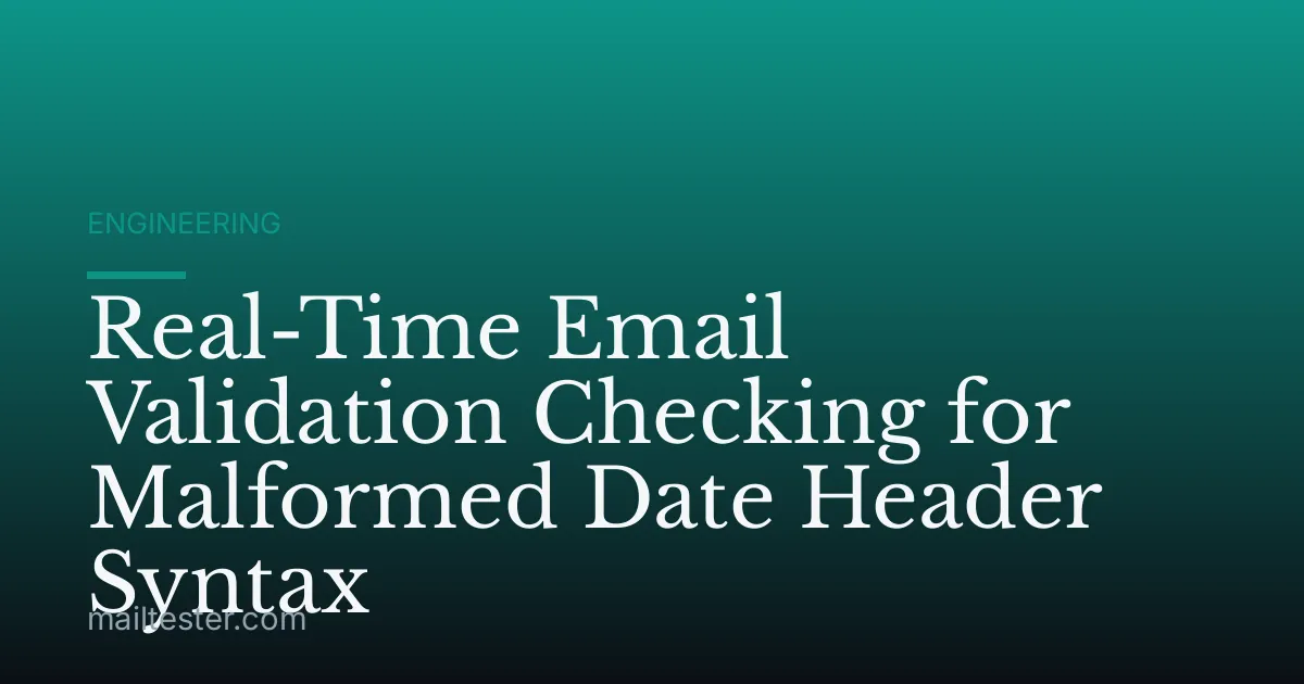 Real-Time Email Validation Checking for Malformed Date Header Syntax