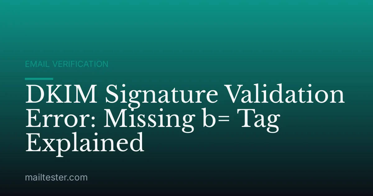DKIM Signature Validation Error: Missing b= Tag Explained