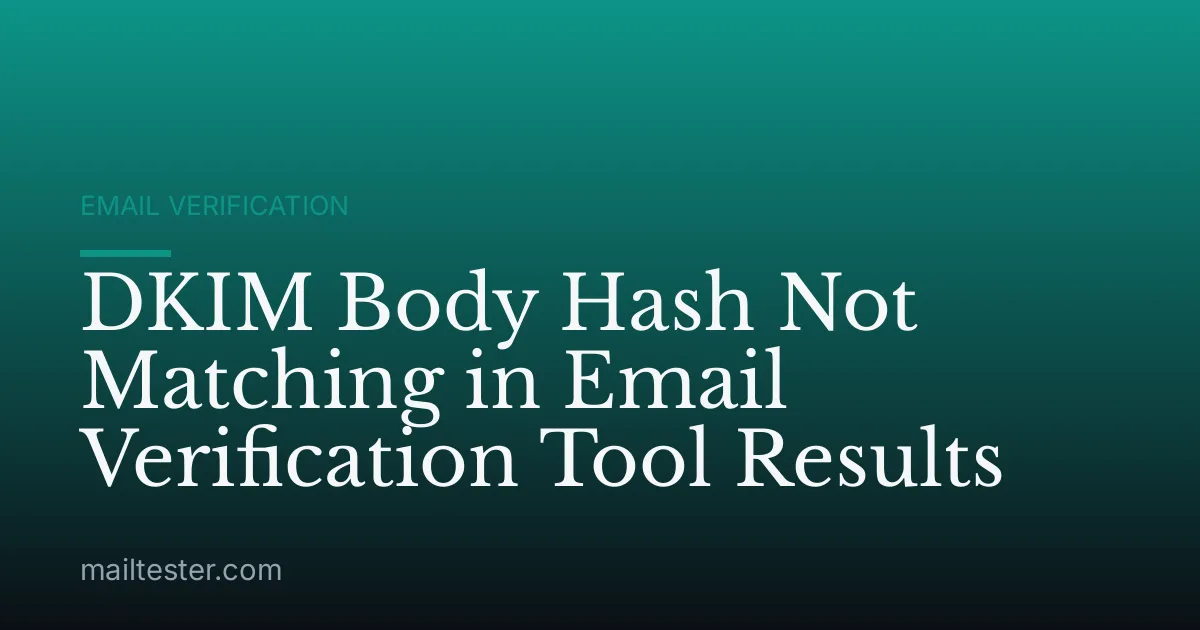 DKIM Body Hash Not Matching in Email Verification Tool Results