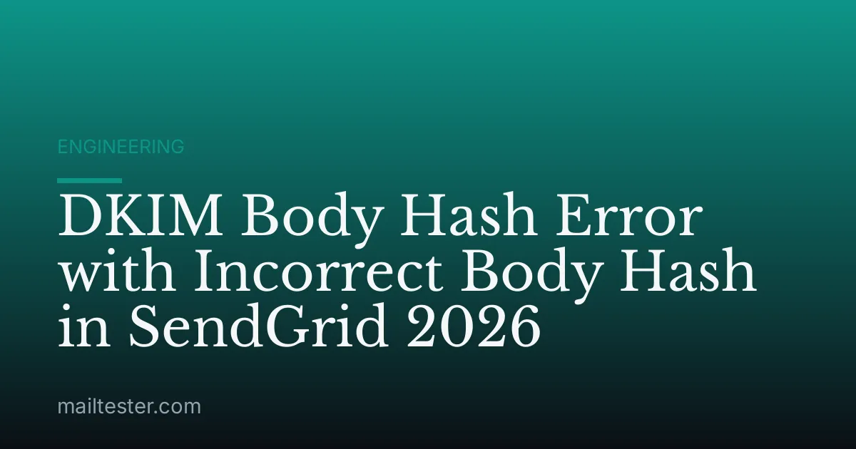 DKIM Body Hash Error with Incorrect Body Hash in SendGrid 2026