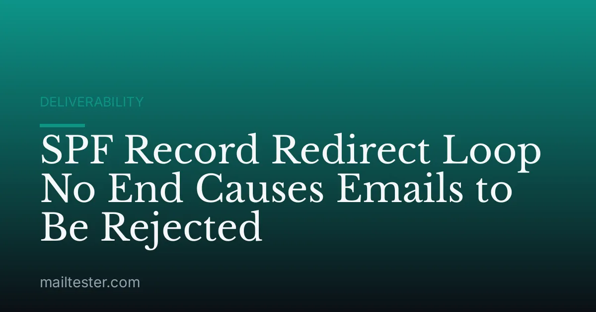 SPF Record Redirect Loop No End Causes Emails to Be Rejected