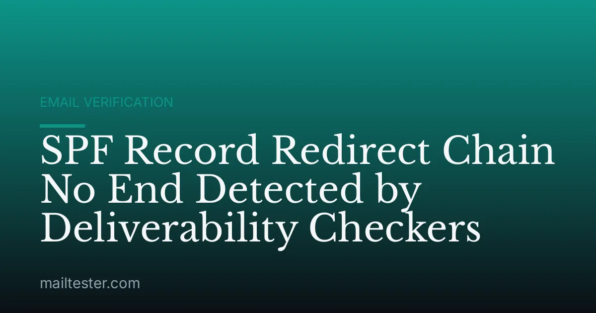 SPF Record Redirect Chain No End Detected by Deliverability Checkers