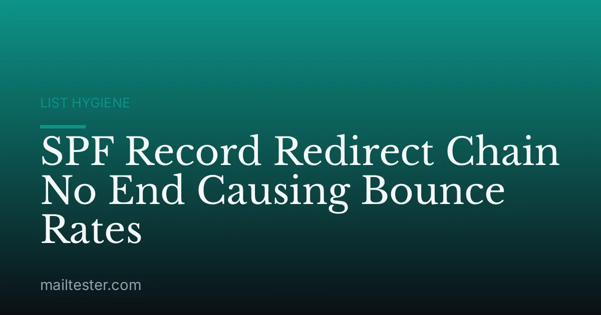 SPF Record Redirect Chain No End Causing Bounce Rates