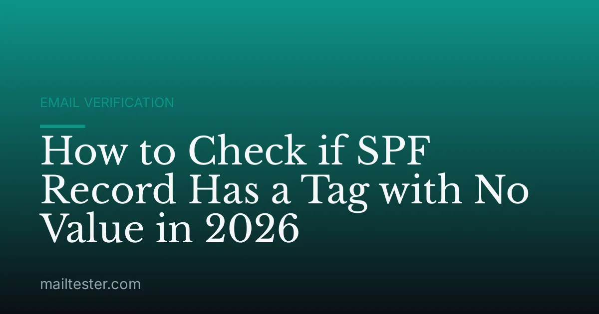 How to Check if SPF Record Has a Tag with No Value in 2026