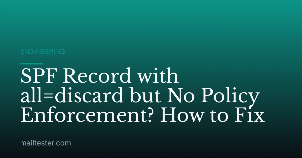 SPF Record with all=discard but No Policy Enforcement? How to Fix