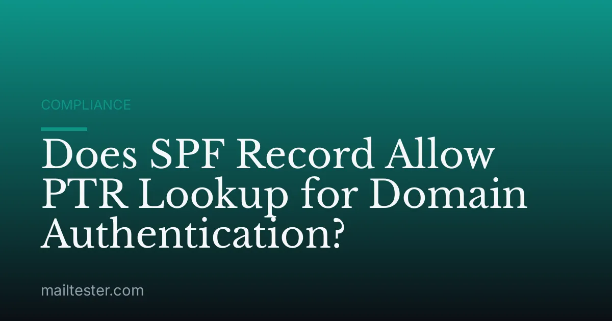 Does SPF Record Allow PTR Lookup for Domain Authentication?