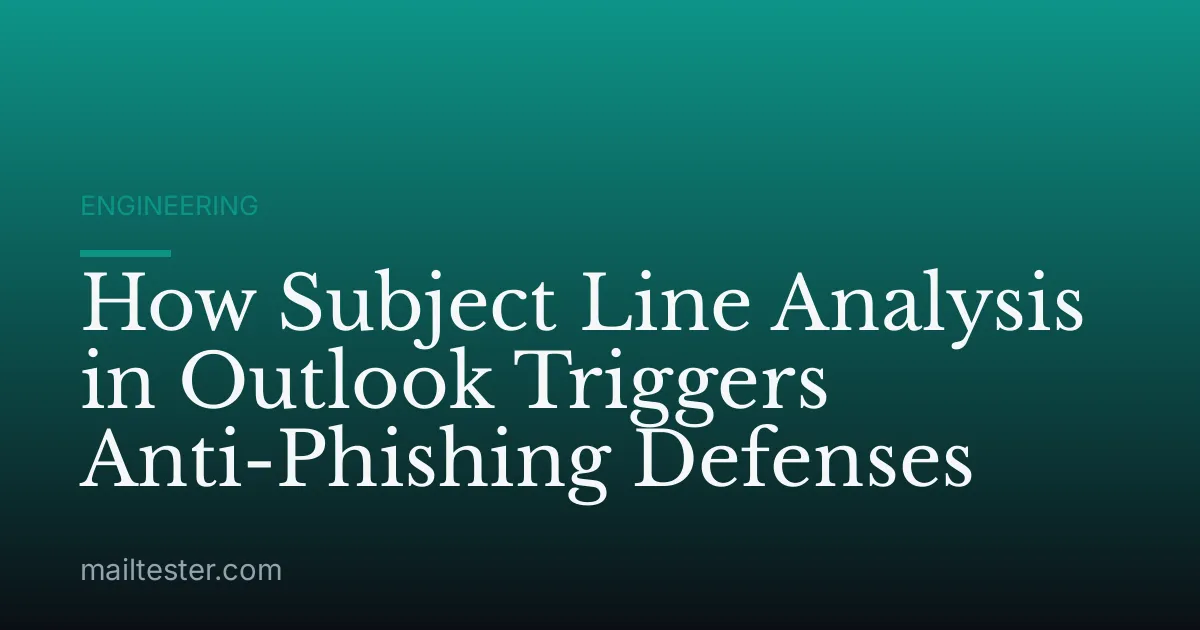How Subject Line Analysis in Outlook Triggers Anti-Phishing Defenses