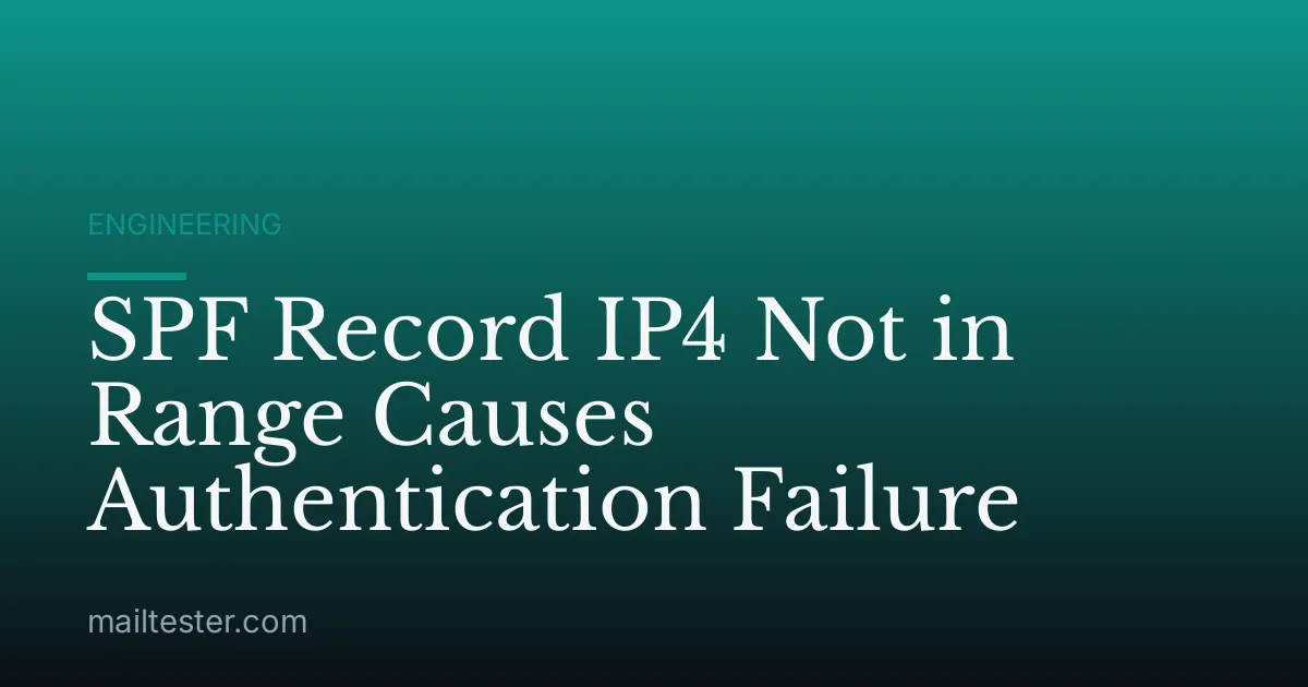 SPF Record IP4 Not in Range Causes Authentication Failure