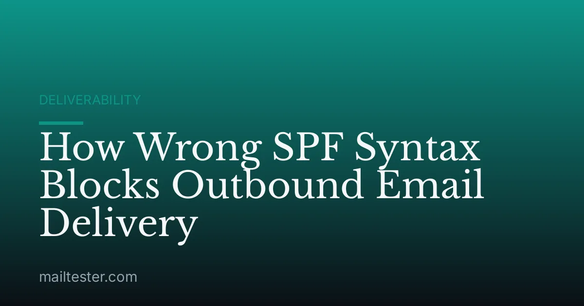 How Wrong SPF Syntax Blocks Outbound Email Delivery