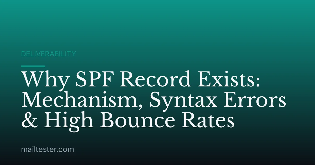 Why SPF Record Exists: Mechanism, Syntax Errors & High Bounce Rates