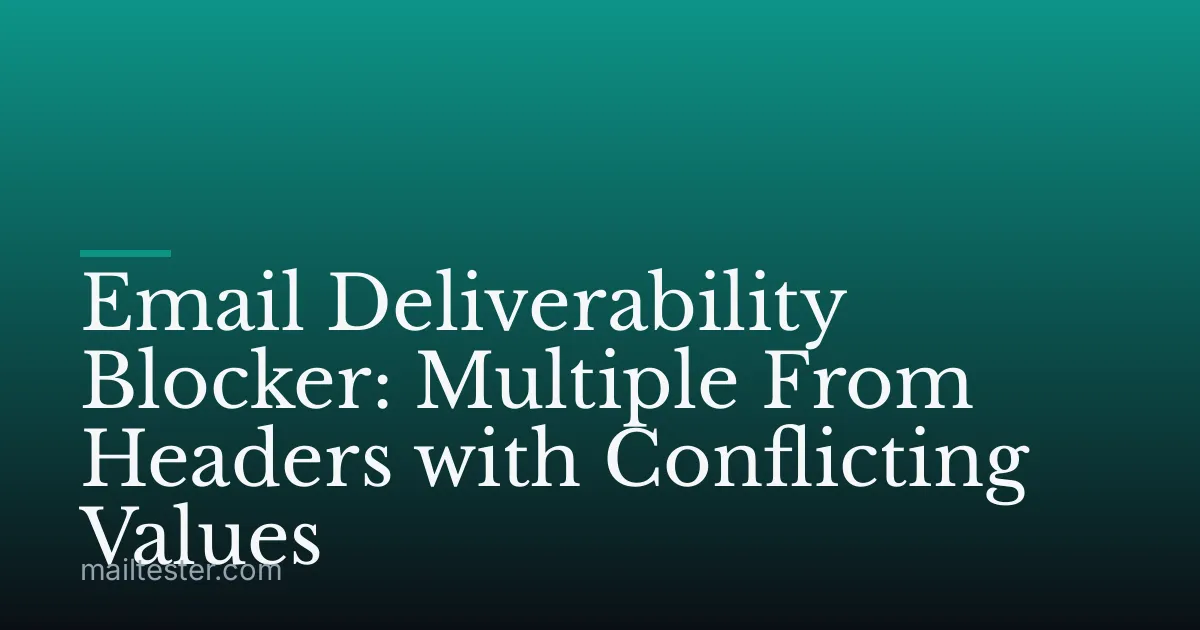 Email Deliverability Blocker: Multiple From Headers with Conflicting Values