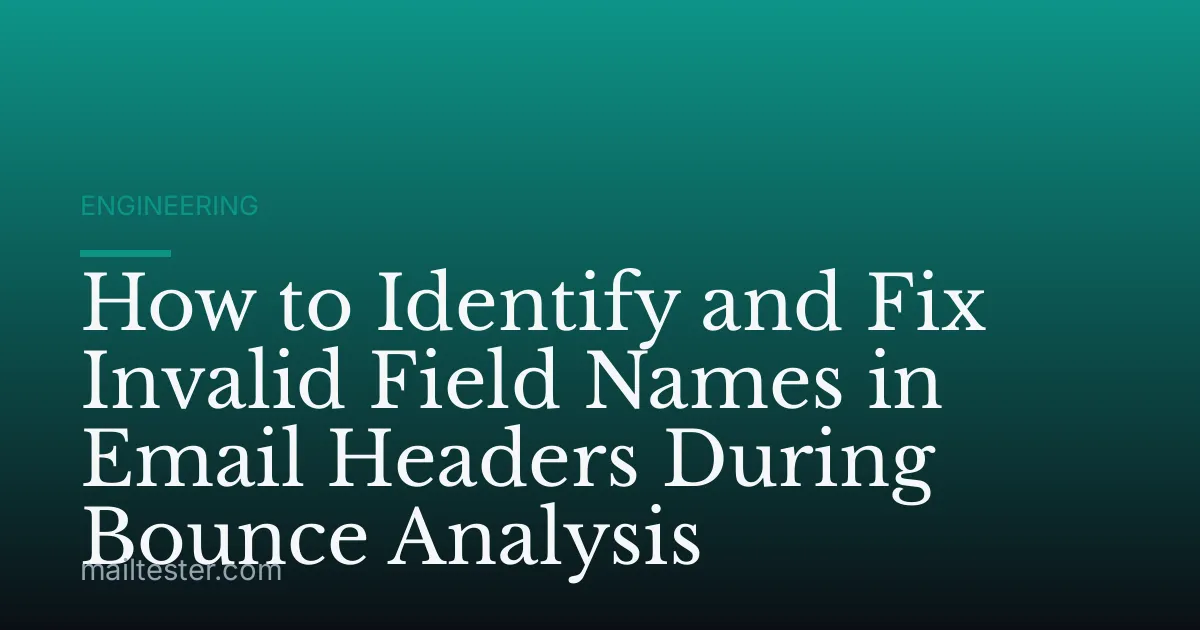 How to Identify and Fix Invalid Field Names in Email Headers During Bounce Analysis