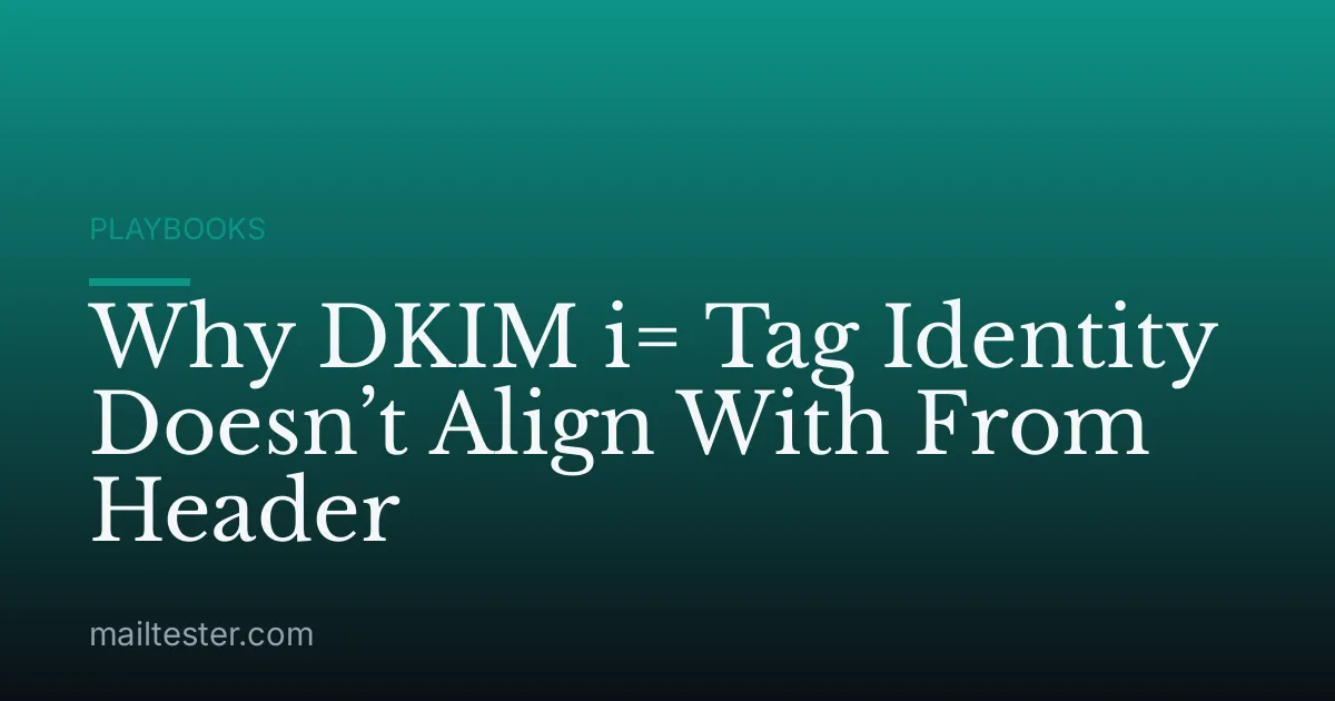 Why DKIM i= Tag Identity Doesn’t Align With From Header