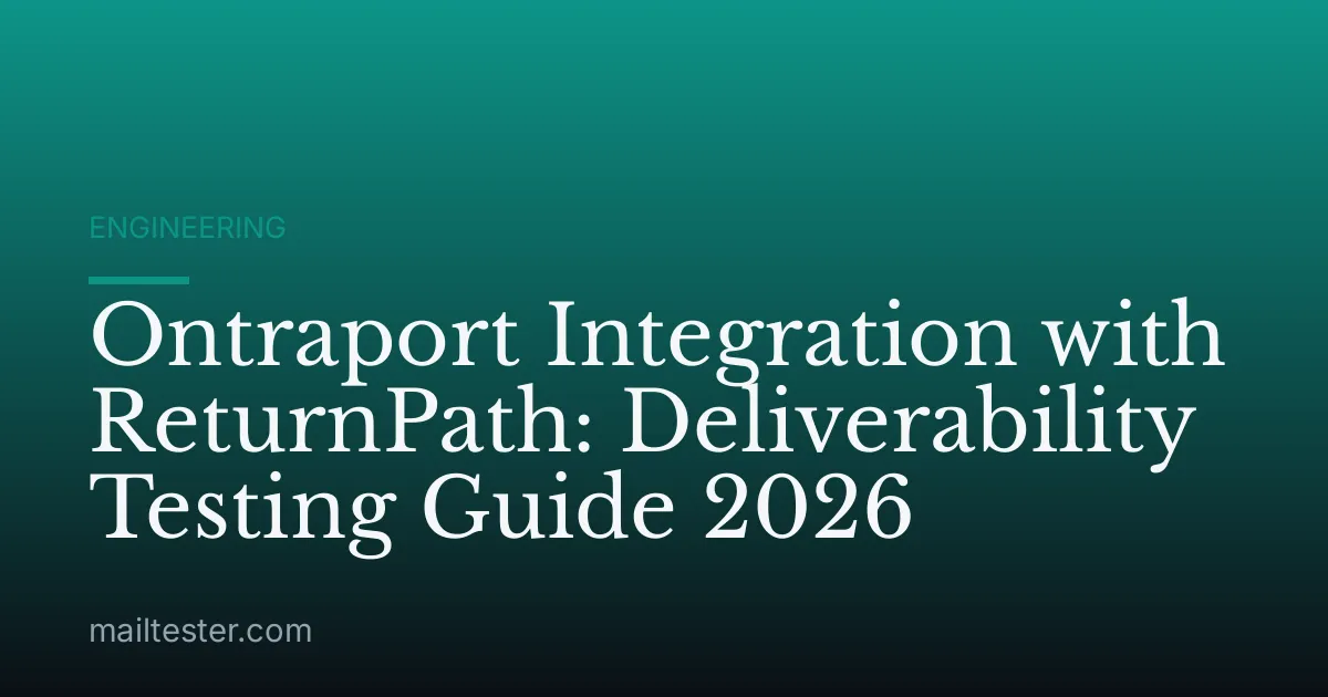 Ontraport Integration with ReturnPath: Deliverability Testing Guide 2026
