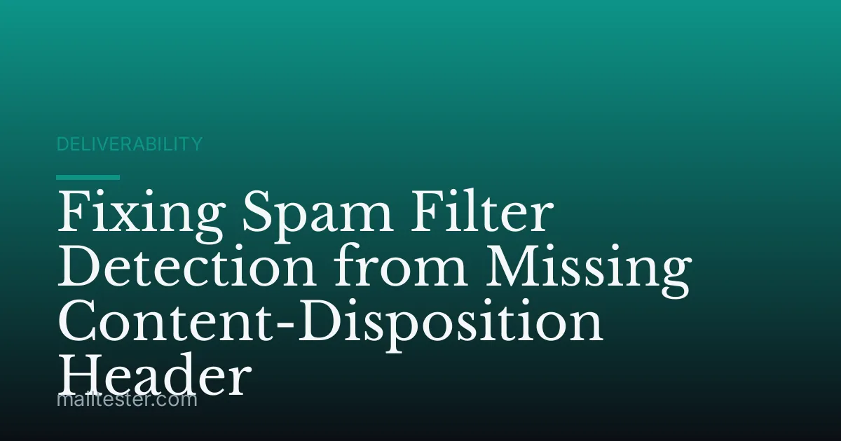 Fixing Spam Filter Detection from Missing Content-Disposition Header