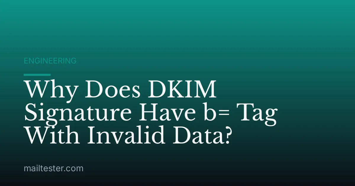 Why Does DKIM Signature Have b= Tag With Invalid Data?
