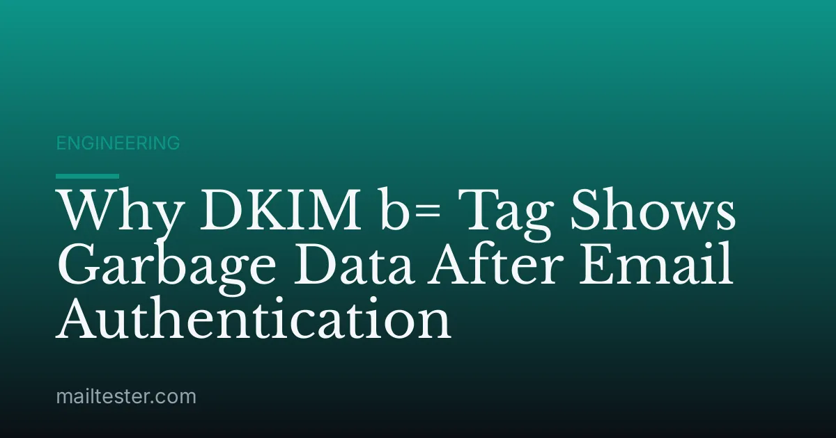 Why DKIM b= Tag Shows Garbage Data After Email Authentication