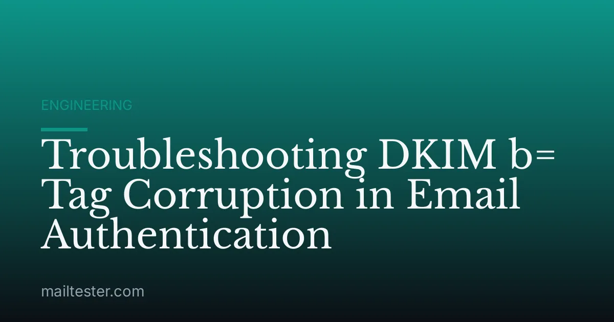Troubleshooting DKIM b= Tag Corruption in Email Authentication