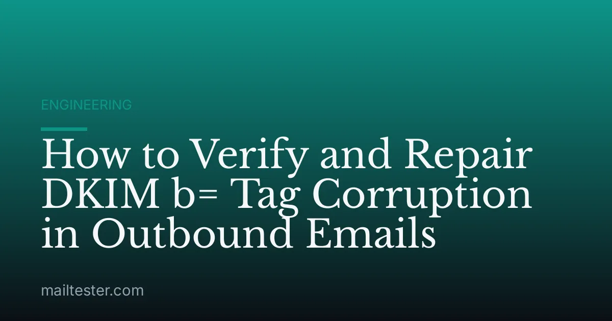 How to Verify and Repair DKIM b= Tag Corruption in Outbound Emails