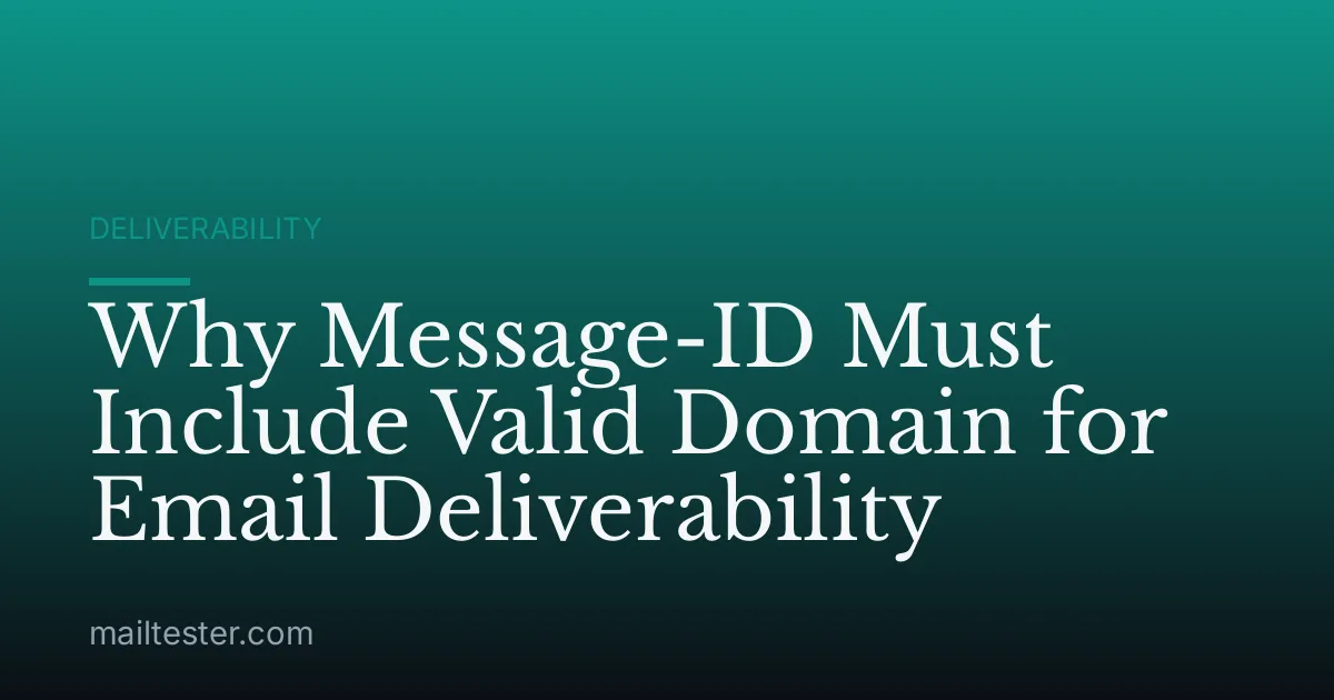 Why Message-ID Must Include Valid Domain for Email Deliverability