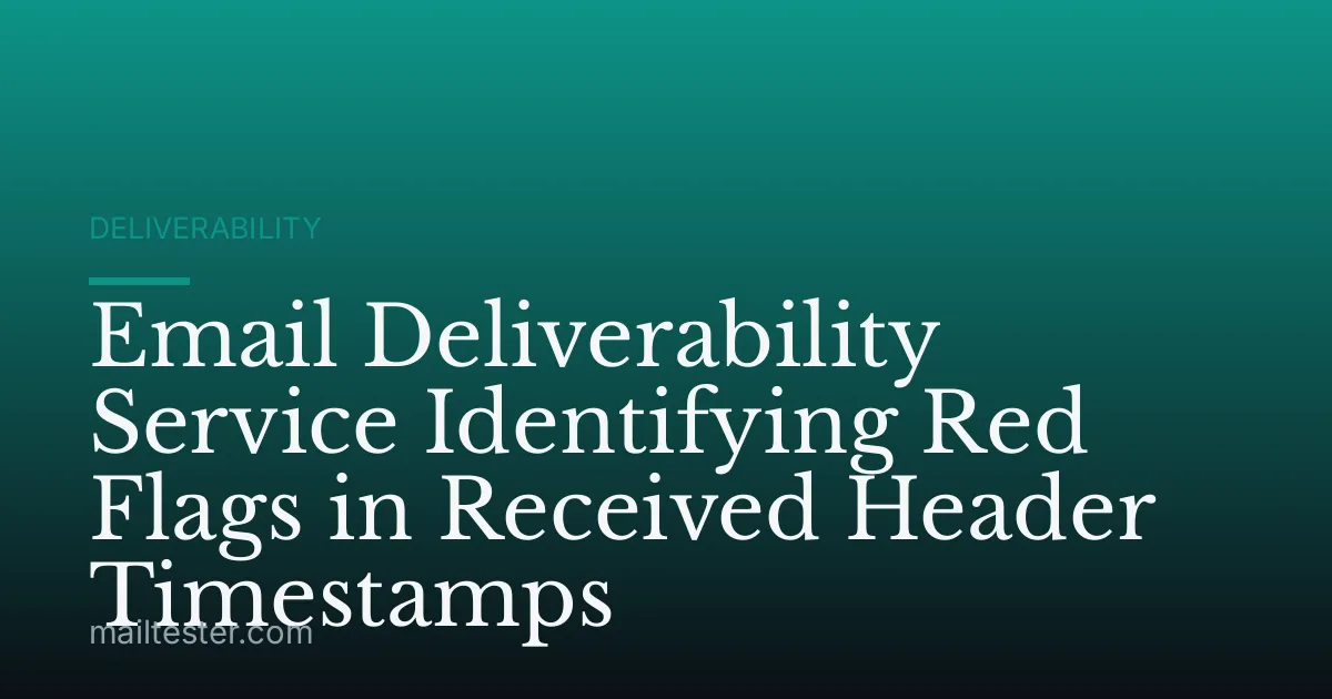 Email Deliverability Service Identifying Red Flags in Received Header Timestamps