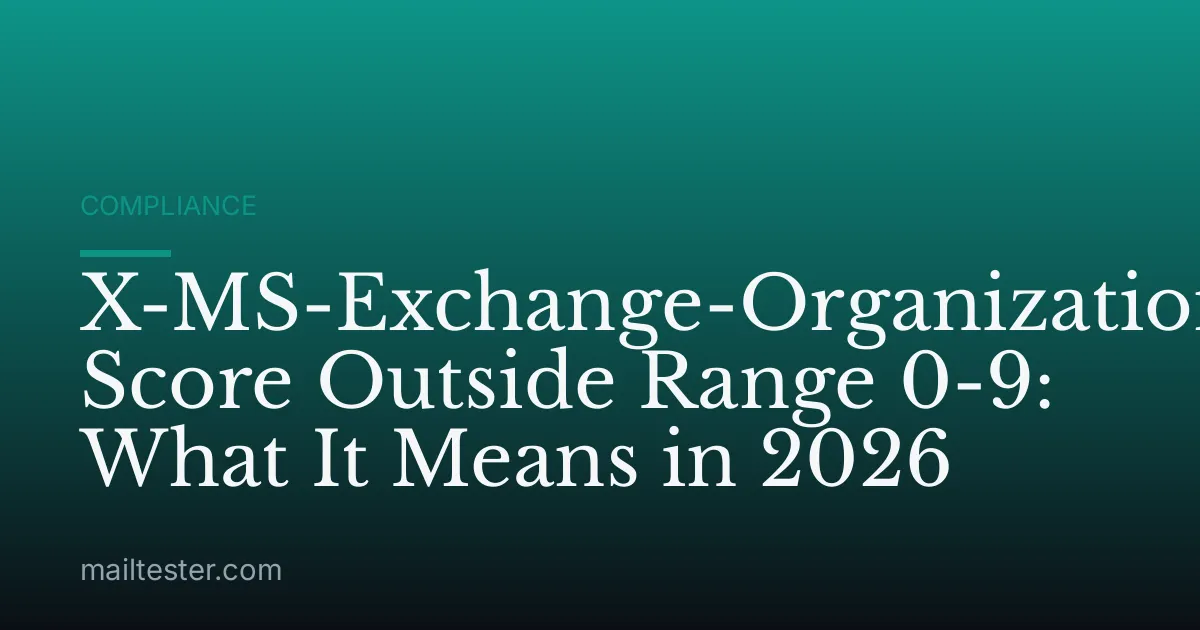 X-MS-Exchange-Organization-SCL Score Outside Range 0-9: What It Means in 2026