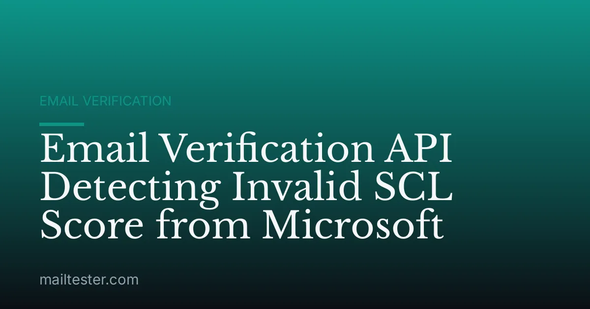 Email Verification API Detecting Invalid SCL Score from Microsoft