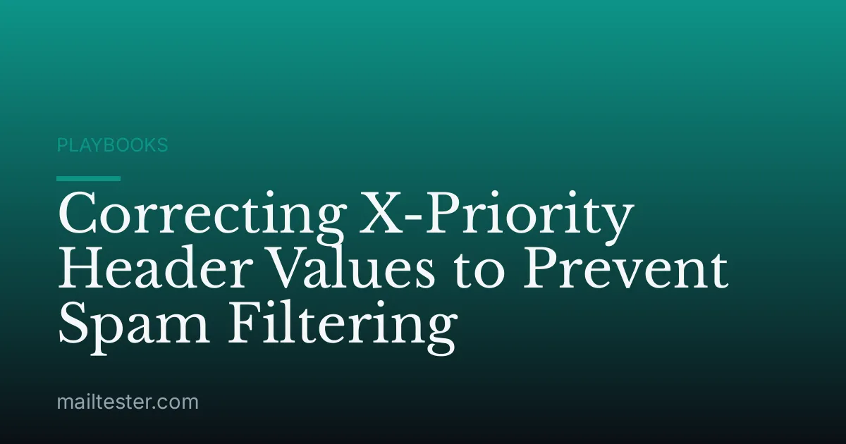 Correcting X-Priority Header Values to Prevent Spam Filtering