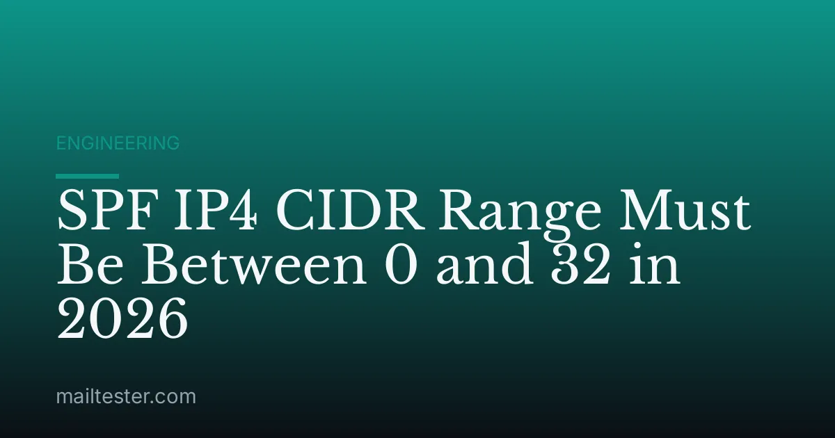 SPF IP4 CIDR Range Must Be Between 0 and 32 in 2026